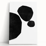 Mid Century Modern Art – Minimalist Geometric Black Shapes in White