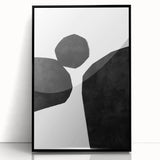 Mid Century Modern Art – Minimalist Abstract Geometric Design in Black & White