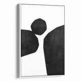 Mid Century Modern Art – Minimalist Abstract Geometric Design in Black & White