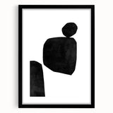 Mid Century Modern Art – Minimalist Black Geometric Shapes in White