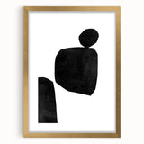Mid Century Modern Art – Minimalist Black Geometric Shapes in White