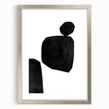 Mid Century Modern Art – Minimalist Black Geometric Shapes in White