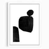 Mid Century Modern Art – Minimalist Black Geometric Shapes in White