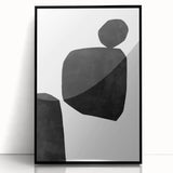 Mid Century Modern Art – Minimalist Black Geometric Shapes in White