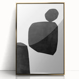 Mid Century Modern Art – Minimalist Black Geometric Shapes in White