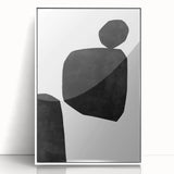 Mid Century Modern Art – Minimalist Black Geometric Shapes in White