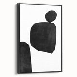 Mid Century Modern Art – Minimalist Black Geometric Shapes in White