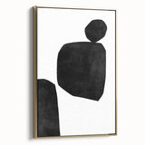 Mid Century Modern Art – Minimalist Black Geometric Shapes in White