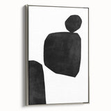Mid Century Modern Art – Minimalist Black Geometric Shapes in White