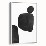 Mid Century Modern Art – Minimalist Black Geometric Shapes in White