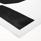 Mid Century Modern Art – Minimalist Black Geometric Shapes in White