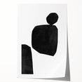 Mid Century Modern Art – Minimalist Black Geometric Shapes in White