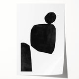Mid Century Modern Art – Minimalist Black Geometric Shapes in White