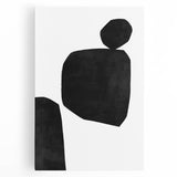 Mid Century Modern Art – Minimalist Black Geometric Shapes in White