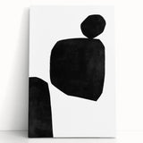 Mid Century Modern Art – Minimalist Black Geometric Shapes in White