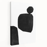 Mid Century Modern Art – Minimalist Black Geometric Shapes in White