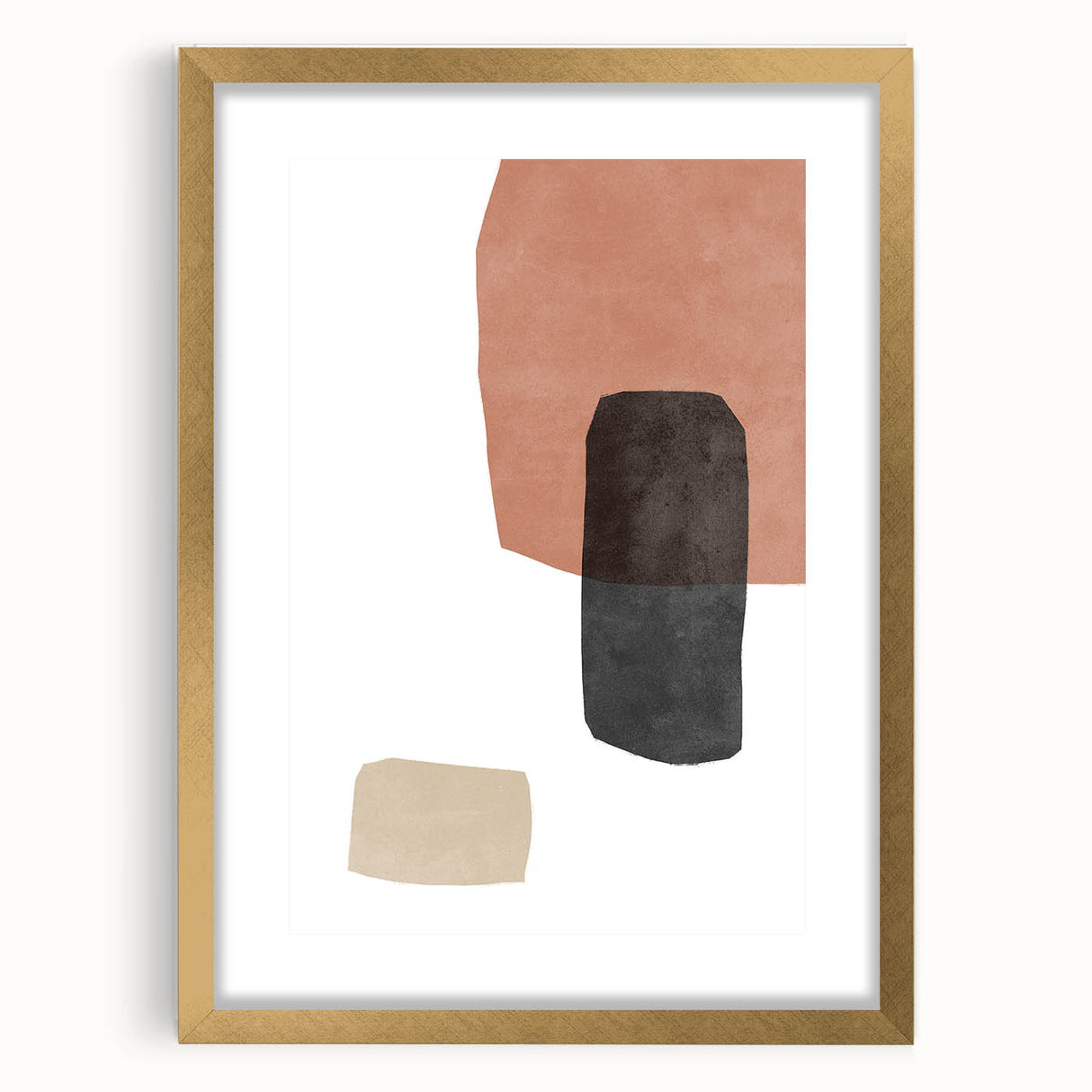 Mid Century Modern Art – Minimalist Geometric Abstract in Warm Earth Tones