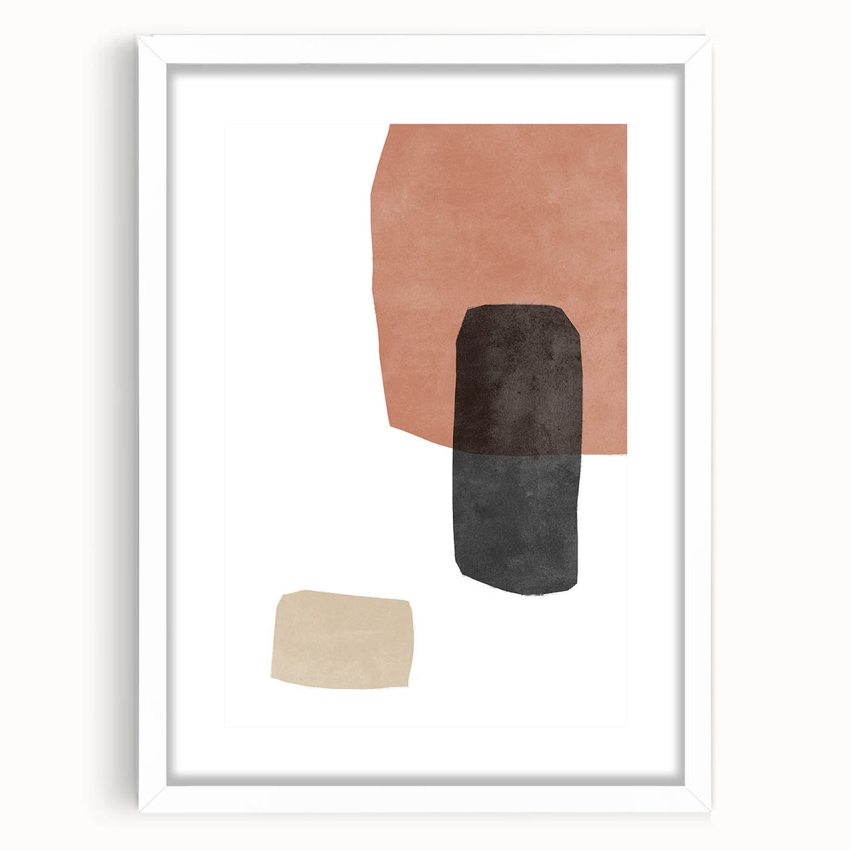 Mid Century Modern Art – Minimalist Geometric Abstract in Warm Earth Tones