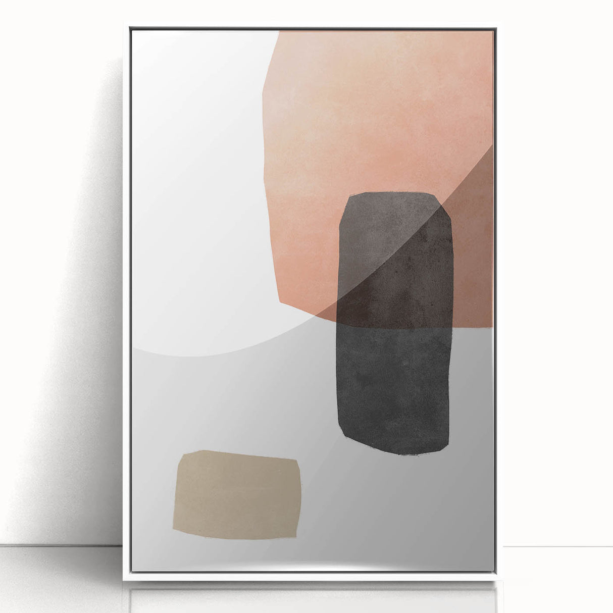 Mid Century Modern Art – Minimalist Geometric Abstract in Warm Earth Tones