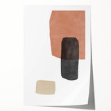 Mid Century Modern Art – Minimalist Geometric Abstract in Warm Earth Tones