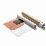 Mid Century Modern Art – Minimalist Geometric Abstract in Warm Earth Tones