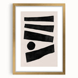 Mid Century Modern Art | Geometric Minimalist Stripe & Circle Wall Decor