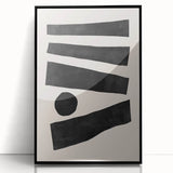 Mid Century Modern Art | Geometric Minimalist Stripe & Circle Wall Decor