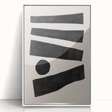 Mid Century Modern Art | Geometric Minimalist Stripe & Circle Wall Decor