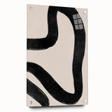 Mid Century Modern Art | Minimalist Abstract Black Line Wall Decor