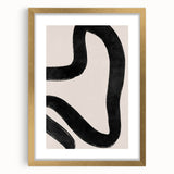Mid Century Modern Art | Minimalist Abstract Black Line Wall Decor