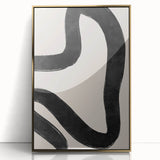 Mid Century Modern Art | Minimalist Abstract Black Line Wall Decor