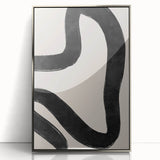 Mid Century Modern Art | Minimalist Abstract Black Line Wall Decor