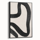 Mid Century Modern Art | Minimalist Abstract Black Line Wall Decor