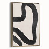 Mid Century Modern Art | Minimalist Abstract Black Line Wall Decor