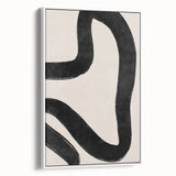 Mid Century Modern Art | Minimalist Abstract Black Line Wall Decor