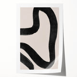Mid Century Modern Art | Minimalist Abstract Black Line Wall Decor