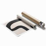 Mid Century Modern Art | Minimalist Abstract Black Line Wall Decor