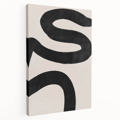 Mid Century Modern Art | Bold Abstract Minimalist Line Wall Decor