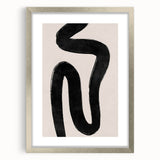 Mid Century Modern Art | Abstract Minimalist Black Line Wall Decor
