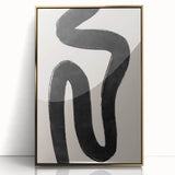 Mid Century Modern Art | Abstract Minimalist Black Line Wall Decor