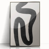 Mid Century Modern Art | Abstract Minimalist Black Line Wall Decor