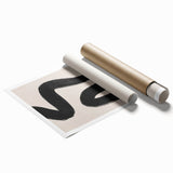 Mid Century Modern Art | Abstract Minimalist Black Line Wall Decor