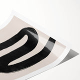 Mid Century Modern Art | Abstract Minimalist Black Line Wall Decor