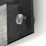 Modern Minimalist Wall Art – Geometric Black and Silver Abstract Design