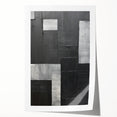 Modern Minimalist Wall Art – Geometric Black and Silver Abstract Design