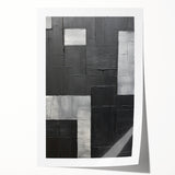 Modern Minimalist Wall Art – Geometric Black and Silver Abstract Design