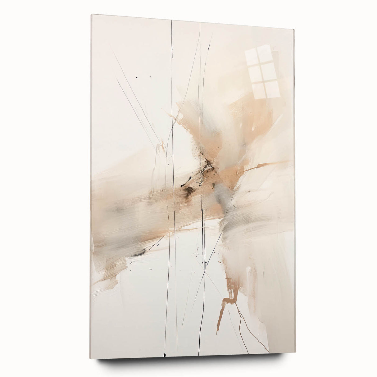 Elegant Minimalist Wall Art – Abstract Beige and White Modern Design