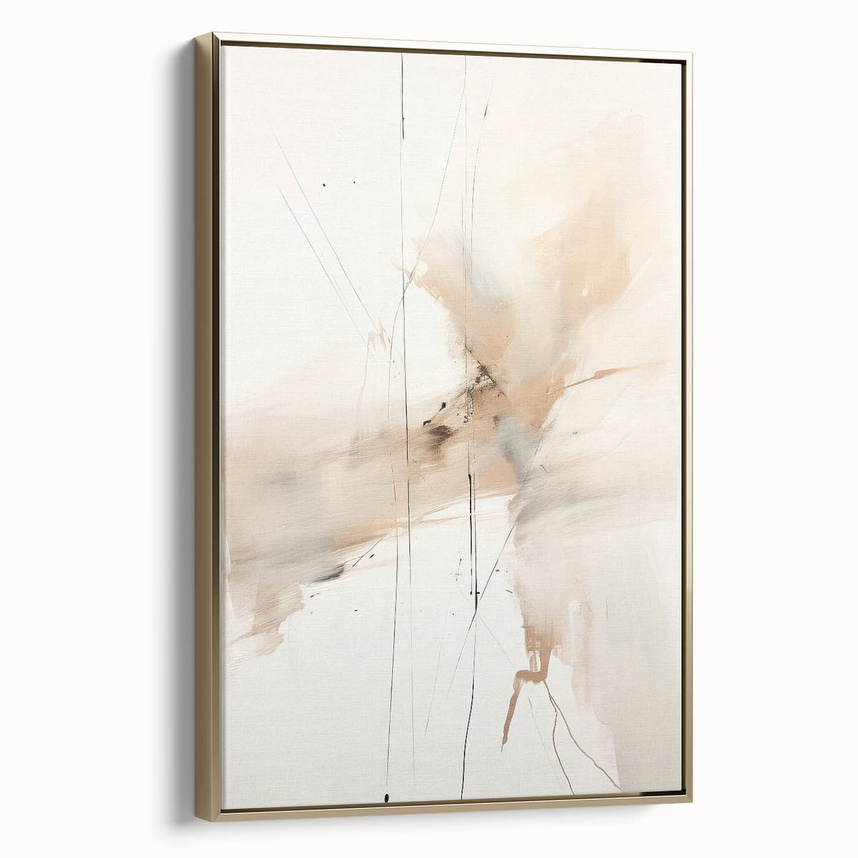 Elegant Minimalist Wall Art – Abstract Beige and White Modern Design