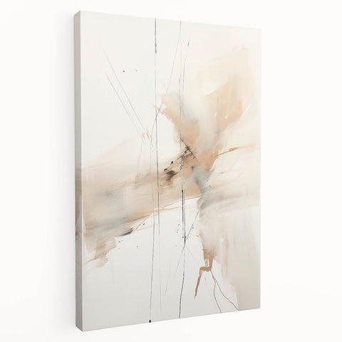 Elegant Minimalist Wall Art – Abstract Beige and White Modern Design