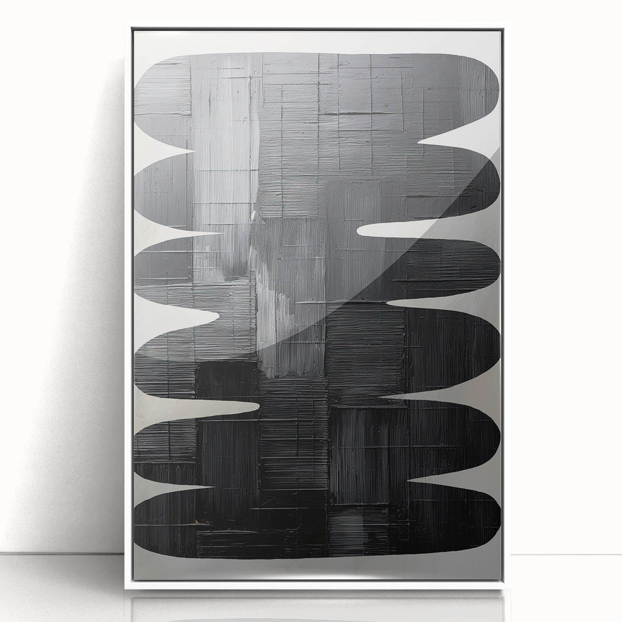 Minimalist Black Abstract Wall Art – Modern Curved Line Design